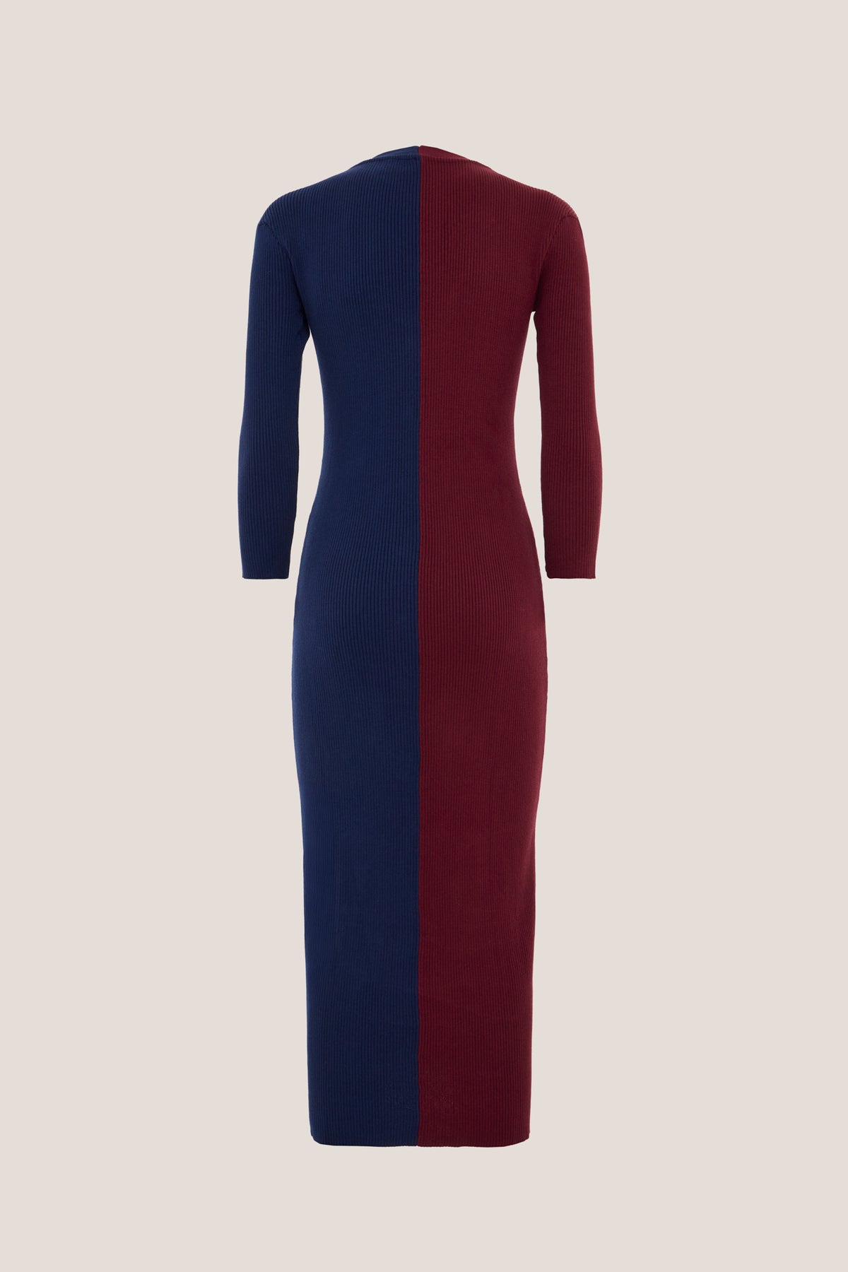 Abito midi in maglia Didi Ginepro, retro, su fondo neutro