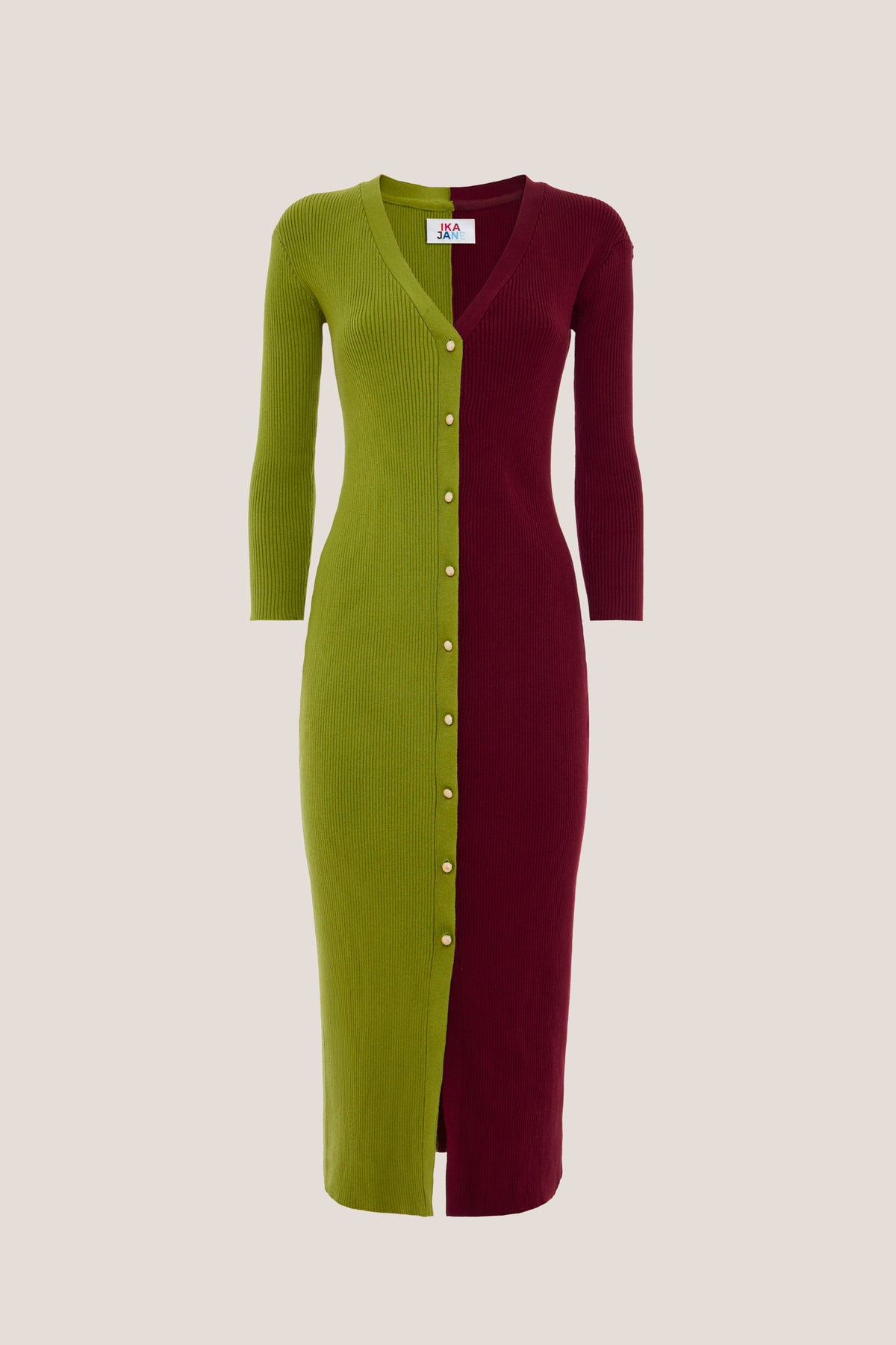 Didi Mirto knit midi dress, front, on a plain background