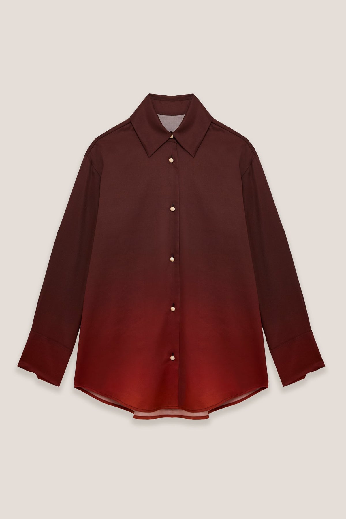 Camicia satinata Luce Fuoco, fronte, su fondo neutro