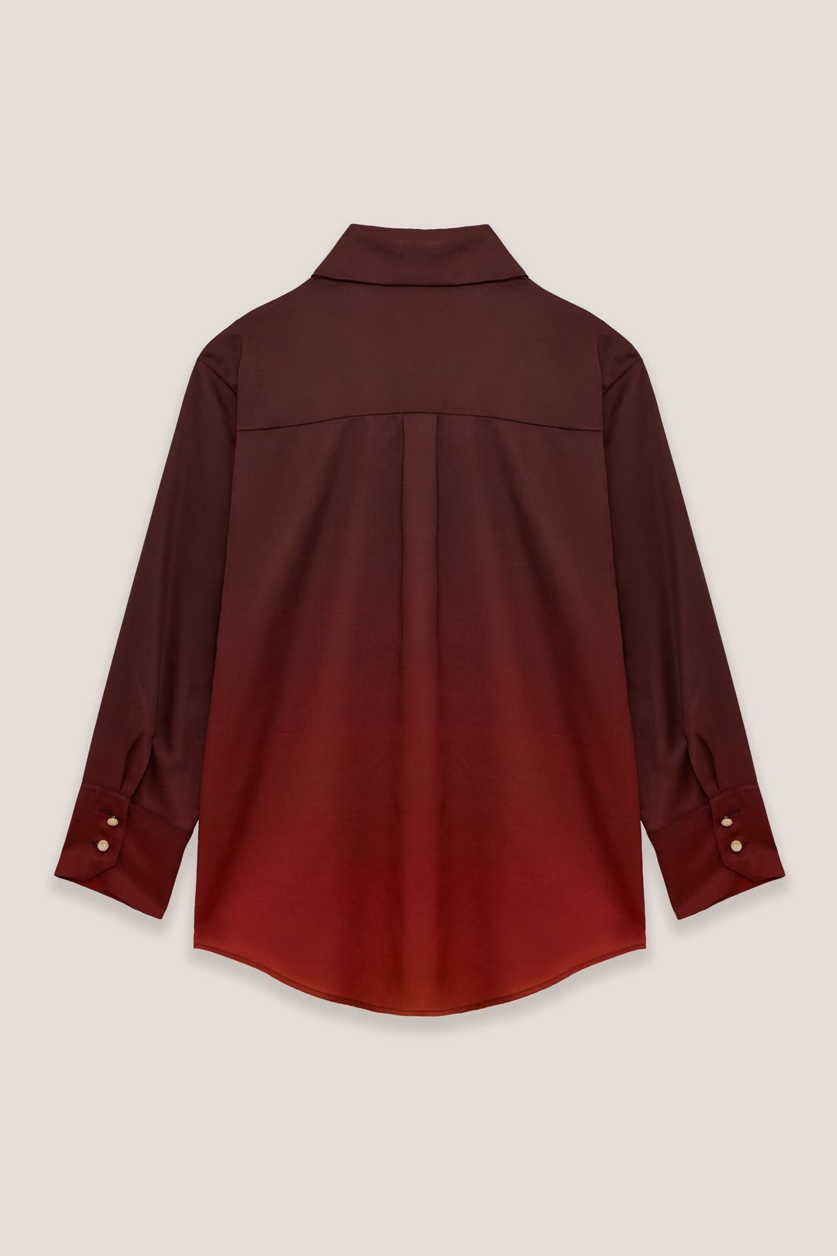 Camicia satinata Luce Fuoco, retro, su fondo neutro