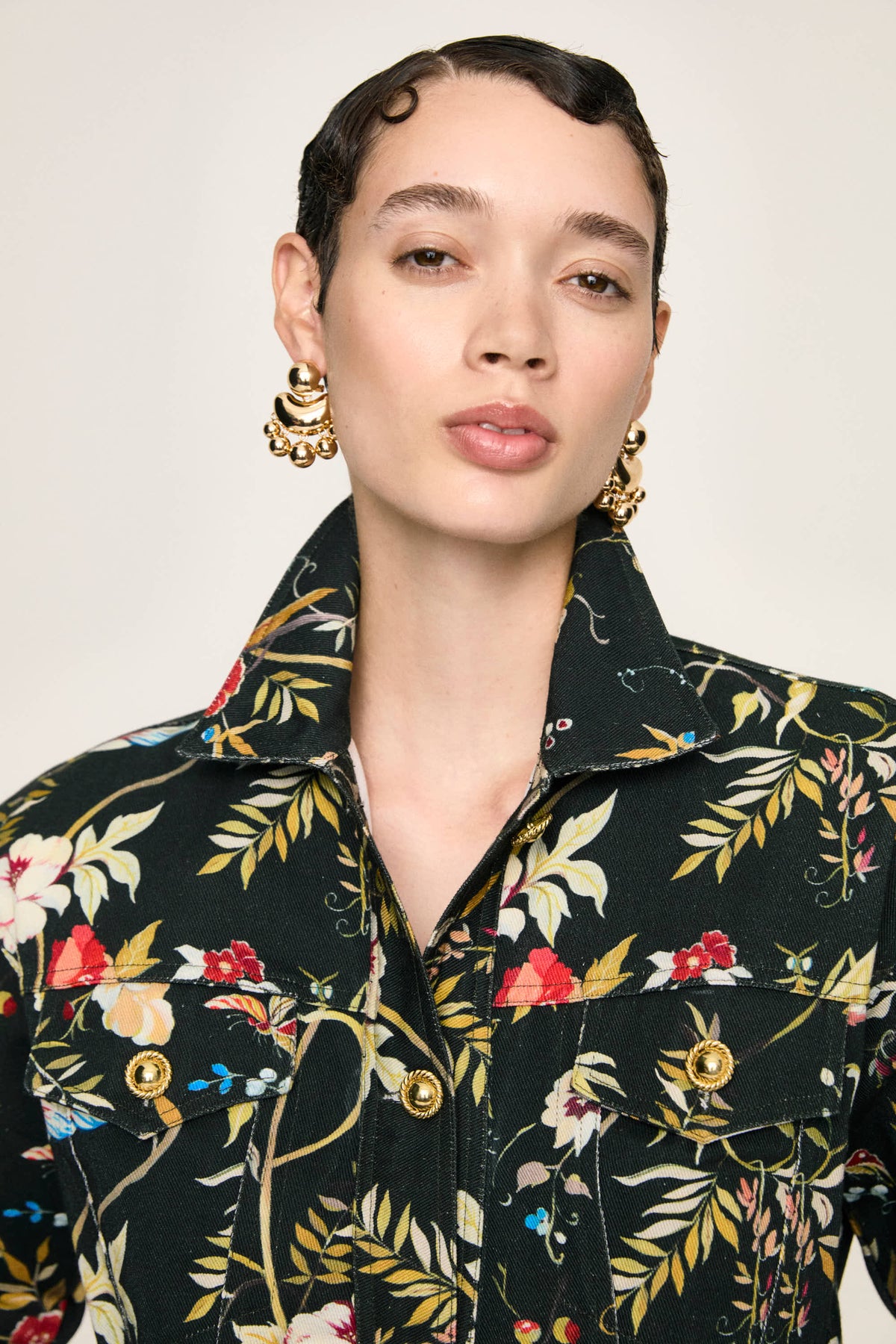 Veste Loba Notturno en plan taille : col et boutons en laiton