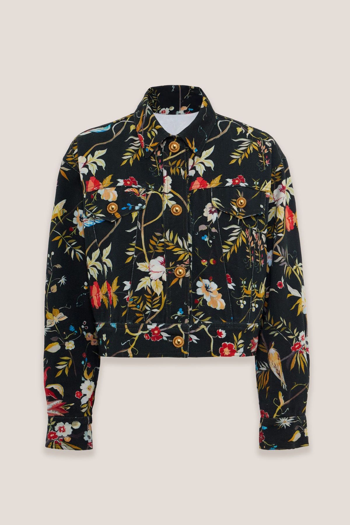 Veste en jean imprimée Loba Notturno, devant, sur fond neutre